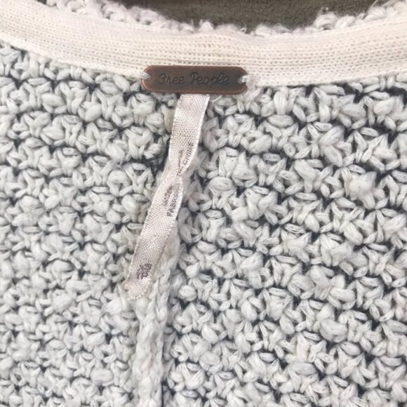 Free People Love Me Tender Hood Fringe Oversized Boho Cardigan Sweater Open Knit - Picture 7 of 16